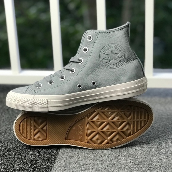 NWT Converse Ctas HI Leather Cool Grey W AUTHENTIC - Picture 6 of 8